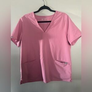 Chalk Pink Size L Figs Casma 3 Pocket Scrub Top